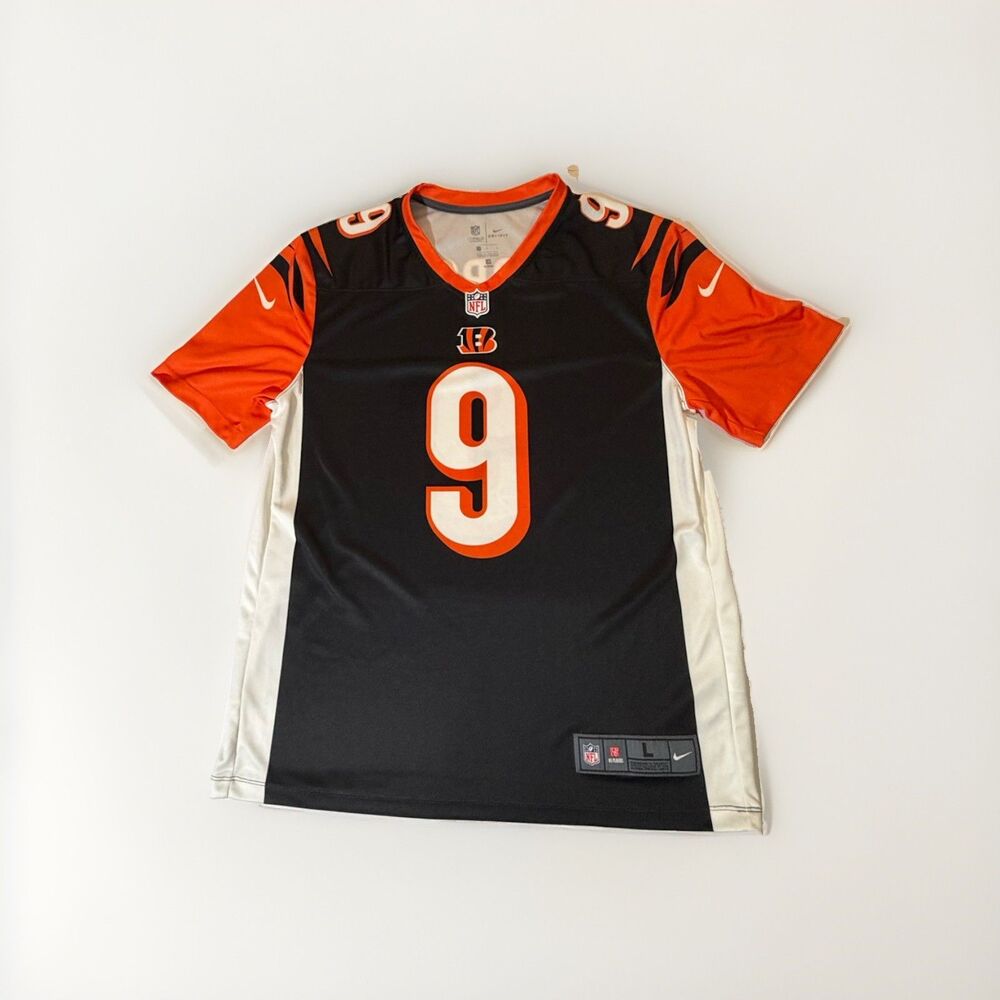 NWOT Authentic Nike Joe Burrow #9 Cincinnati Bengals NFL Game Jersey Men’s L
